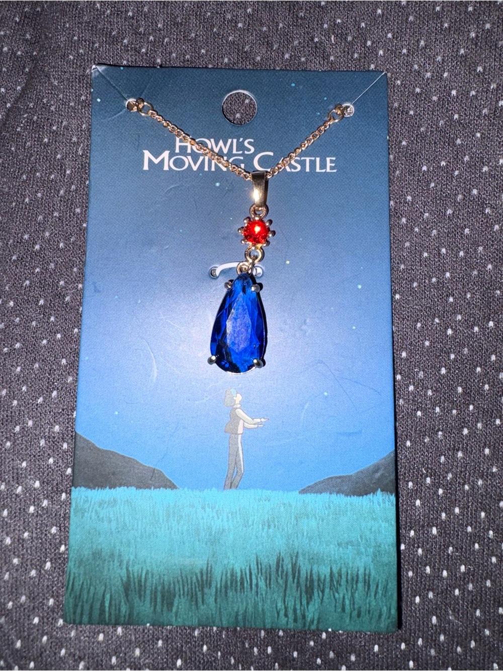 Hot Topic Howl’s Moving Castle Blue Teardrop Pendant